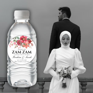 Zamzam Water Nikah Moslim bruiloft rode roos Ronde Sticker