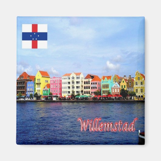 zAN003 WILLEMSTAD, Nederlandse Antillen, Fridge Magneet (Voorkant)