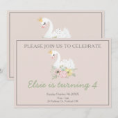 zan princess schattige roze meisjes verjaardag kaart (Voorkant / Achterkant)