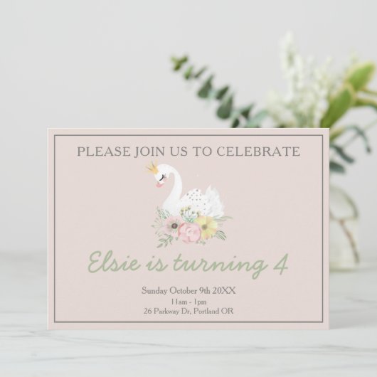 zan princess schattige roze meisjesfoto kaart (Staand voorkant)