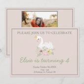 zan princess schattige roze meisjesfoto kaart (Voorkant / Achterkant)