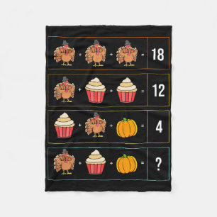 Zan Thanksgiving Leraar Kalkoen Cupcake En Pompoen Fleece Deken