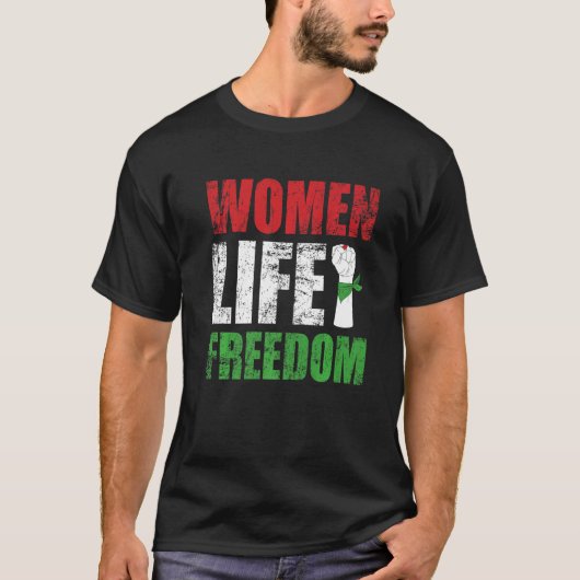 Zan Zendegi Azadi Persian Woman Freedom Hand T-shirt (Voorkant)