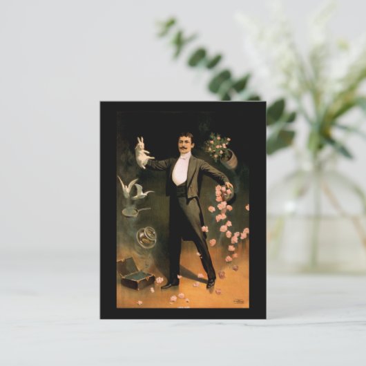 Zan Zig met konijnen en rozen Briefkaart (Staand voorkant)