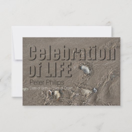 Zand 1 Viering van het Leven Memorial Service Kaart (Voorkant)