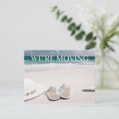 Zand Beach Ocean Change of Address Notice Aankondigingskaart (Staand voorkant)