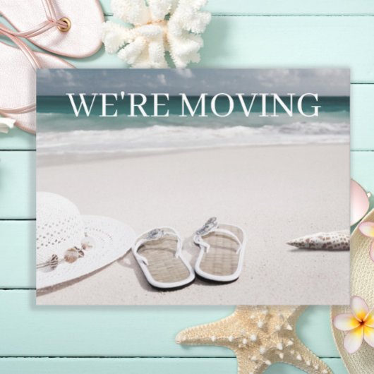 Zand Beach Ocean Change of Address Notice Aankondigingskaart