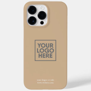 Zand Beige Aangepast Logo Zakelijk Bedrijfs Bedrij Case-Mate iPhone 14 Pro Max Hoesje