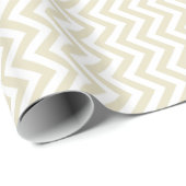 Zand Beige en Wit Groot Chevron Patroon H Cadeaupapier (Rol Hoek)
