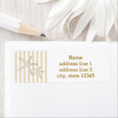 Zand Beige Gestreept Strand Zeesterren Adres Label (Insitu)
