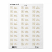 Zand Beige Gestreepte Strand Zeester Adreslabel Etiket (Full Sheet)