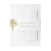 Zand beige kleur tropische palm boom strand bruilo uitnodigingen wikkel (Voorkant Voorbeeld)