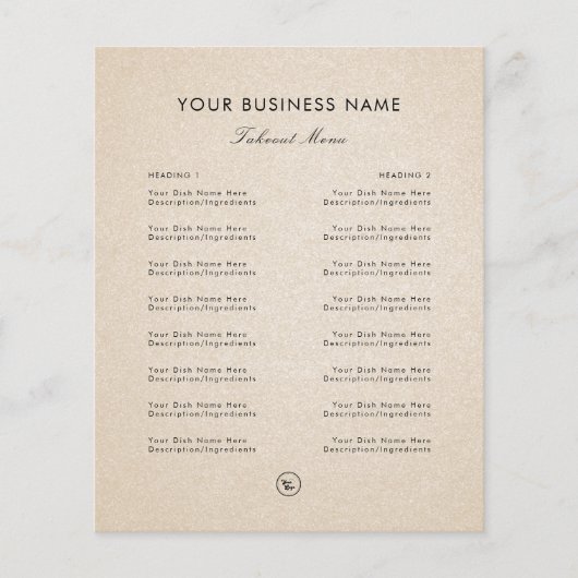 Zand Beige Voeg Logo Toe Restaurant Afhaal Eten Ta Flyer (Voorkant)