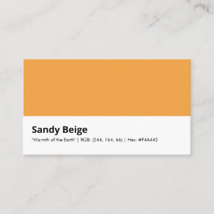 Zand Beige "Warmte van de Aarde" Geel Visitekaartje
