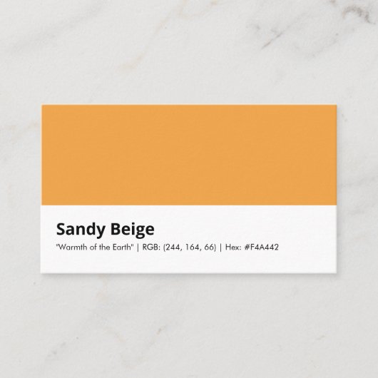 Zand Beige | "Warmte van de Aarde" Geel Visitekaartje (Voorkant)