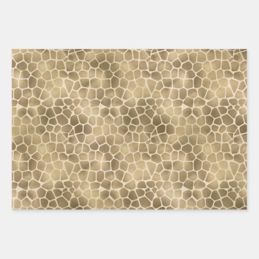 Zand Beige Zebra Print Inpakpapier Vel (Voorkant 3)