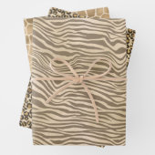 Zand Beige Zebra Print Inpakpapier Vel (In situ)