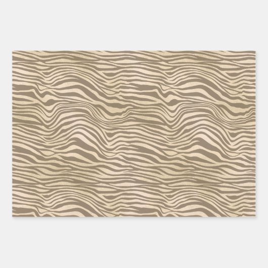 Zand Beige Zebra Print Inpakpapier Vel (Voorkant)