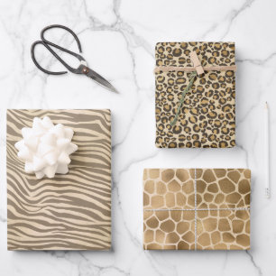 Zand Beige Zebra Print Inpakpapier Vel