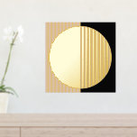 Zand Beige Zwart Gestreepte Cirkels Fusion Art Gol Folie Afdrukken<br><div class="desc">Mooie hedendaagse zwarte, zandbeige en echte gouden folie gekleurde geometrische strepen, cirkel- en halve cirkelvormig patroon. Een elegant, stijlvol en eclectisch minimalistisch ontwerp voor de artistieke interieurontwerper, de artistieke decorator van het décor, de populaire heuptrendsetter, de retro-kunststijl, of de abstracte digitale geometrische motief minnaar. Pas dit ontwerp aan met uw...</div>
