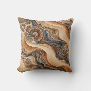 Zand Blauw Fossiel Duin Abstract Kussen
