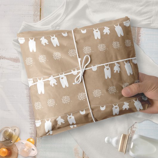 Zand Boho Minimalistische Baby Shower Tissuepapier