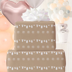 Zand Boho Minimalistische Geslachtsneutrale Baby S Cadeaupapier