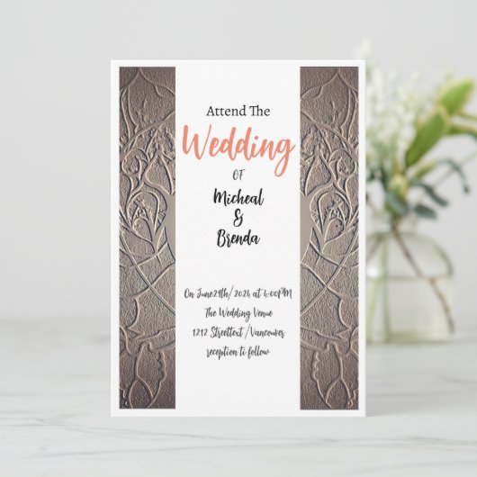 Zand Bruiloft Uitnodigingen (Staand voorkant)