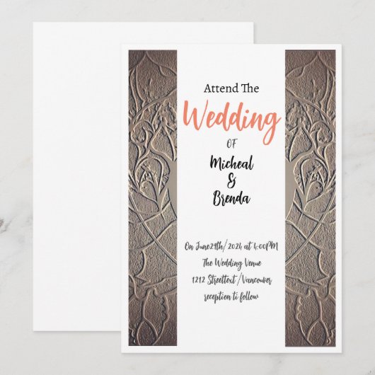 Zand Bruiloft Uitnodigingen (Voorkant / Achterkant)