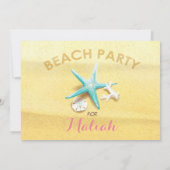 Zand Castle Beach Party Birthday Invitations Kaart (Achterkant)