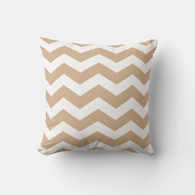 Zand Chevron Patroon Worp Kussen (Voorkant)