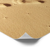 Zand die 'Hope' schrijft op het strand met de Poster (Hoek)