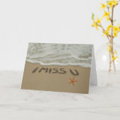 Zand die I Misser You schrijven bij het Strand Kaart (Gele Bloem)