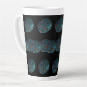 Zand Dollar Abstract Artsy Blauw Zwart Cadeau Favo Latte Mok (Linkerhoek)