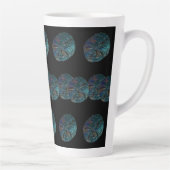 Zand Dollar Abstract Artsy Blauw Zwart Cadeau Favo Latte Mok (Rechts)