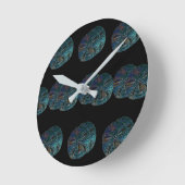 Zand Dollar Abstract Artsy Blauw Zwart Cadeau Favo Ronde Klok (Hoek)