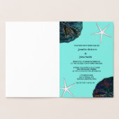 Zand Dollar Abstracte Seashells Beach Bruiloft Bla Folie Kaarten (Binnen)