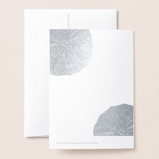 Zand Dollar Abstracte Seashells Beach Bruiloft Bla Folie Kaarten (Met envelop)