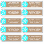 Zand Dollar Aqua Individueel Adres Mailing Labels (Voorkant)