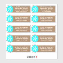 Zand Dollar Aqua Individueel Adres Mailing Labels