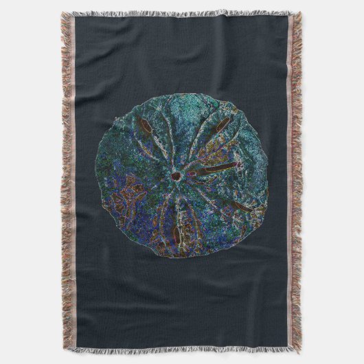 Zand Dollar Art Abstract Blauw Nautische Gift Favo Deken (Voorkant Verticaal)