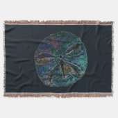 Zand Dollar Art Abstract Blauw Nautische Gift Favo Deken (Voorkant)