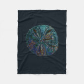 Zand Dollar Art Abstract Blauw Nautische Gift Favo Fleece Deken (Voorkant)