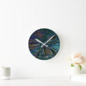 Zand Dollar Art Abstract Blauw Patroon Gift Favor Ronde Klok (Huis)