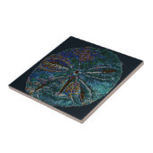 Zand Dollar Art Abstract Blauw Patroon Gift Favor Tegeltje (Zijkant)