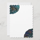 Zand Dollar Art Abstract Blauw Wit Strand Bruiloft Kaart (Achterkant)