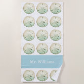 Zand Dollar Beach Aangepaste Mr. Naam Strandlaken (Voorkant)