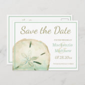 Zand Dollar Beach Save the Date Aankondigingskaart (Voorkant / Achterkant)