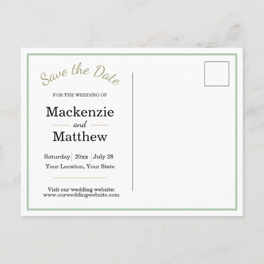 Zand Dollar Beach Save the Date Aankondigingskaart (Achterkant)