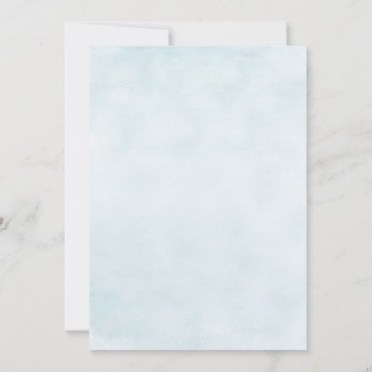 Zand Dollar Blauw Bloemen Strand Bruiloft Uitnodig Kaart (Achterkant)